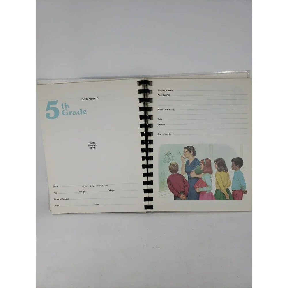 School Years Memory Album Vintage 1978 Unused No Writing Spiral Bound Pockets